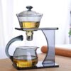 Magnetic Semi-Automatic Glass Tea Set with Acrylic Stand