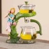 Cartoon Girl Magnetic Semi-Automatic Lazy Kungfu Drip Teapot – Heat Resistant Tea Set